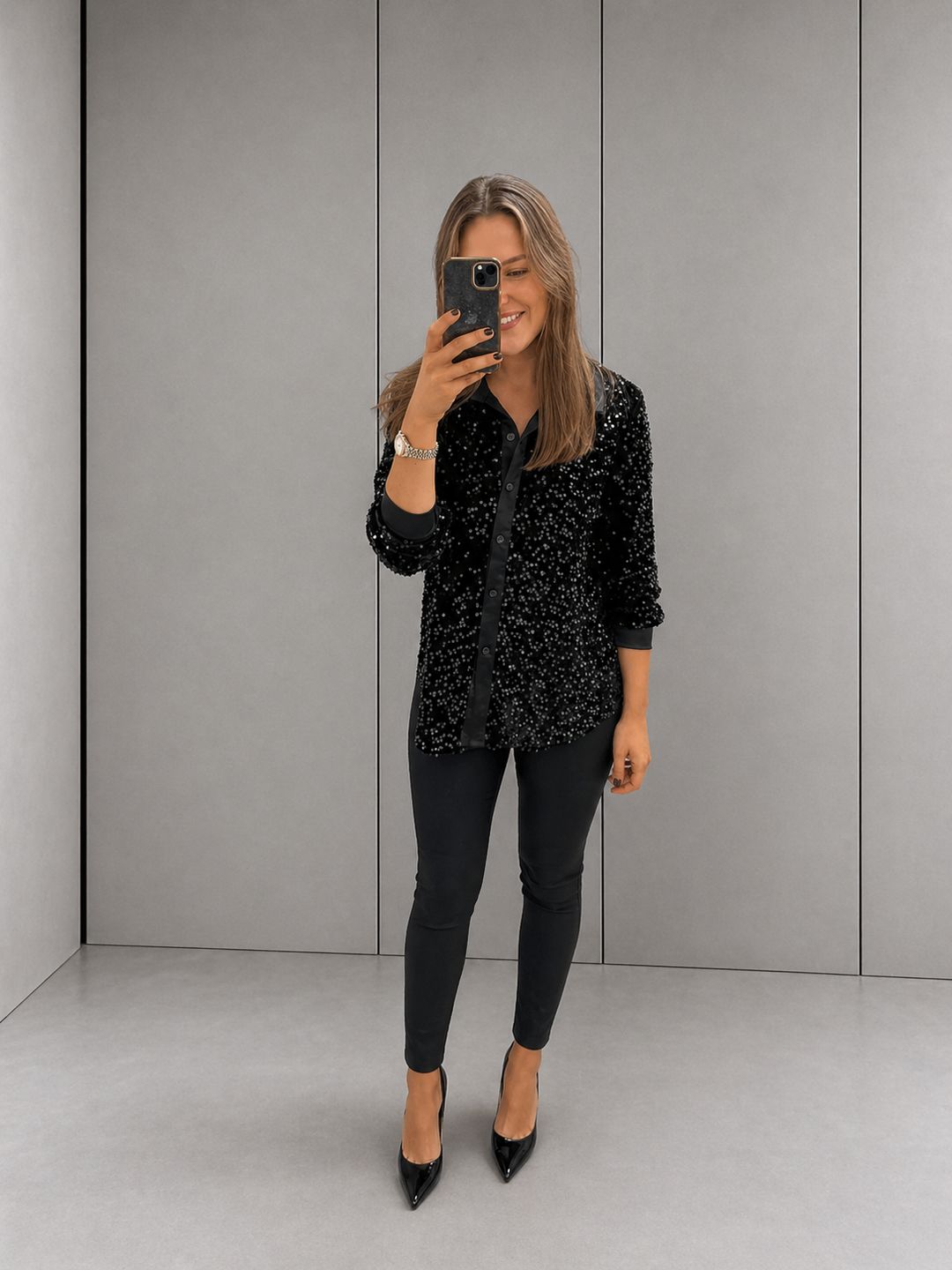 CIARA™ - Shimmer Sequin Shirt