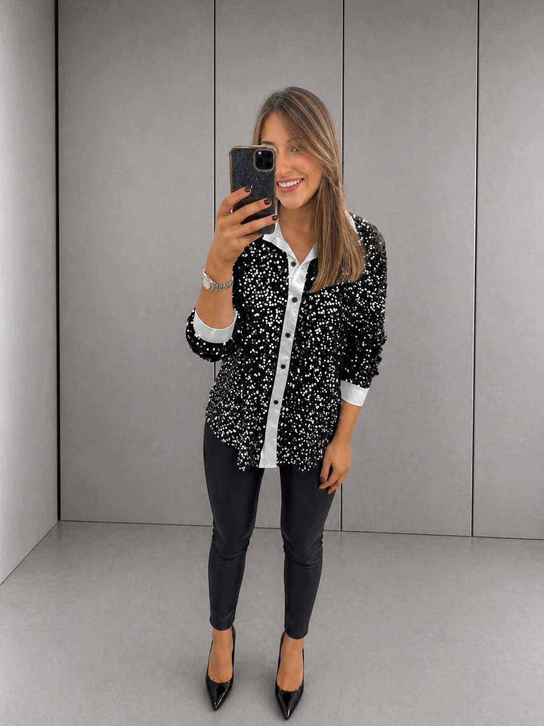 CIARA™ - Shimmer Sequin Shirt