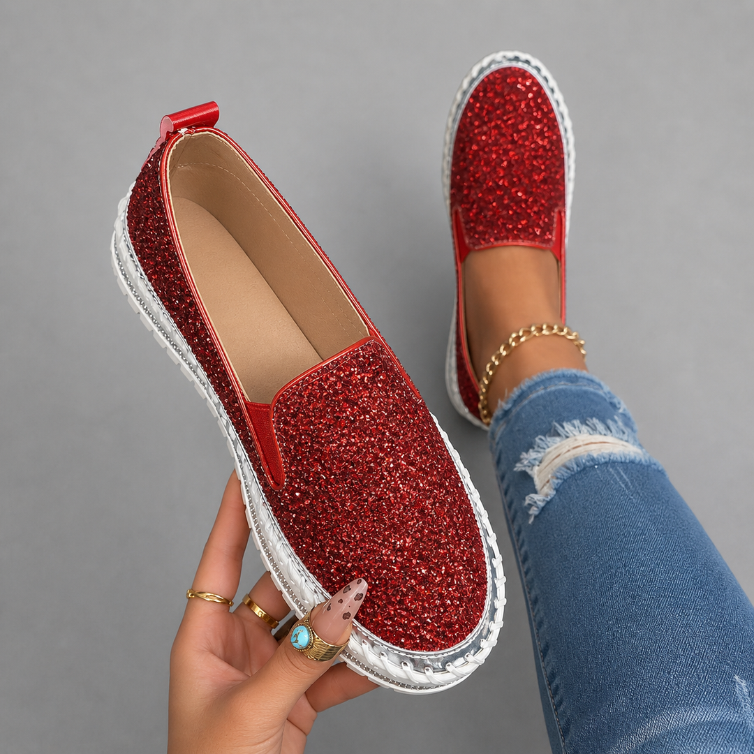 RUBEA™ - Fashionable Slip-On Glitter Loafers for Daily Wear