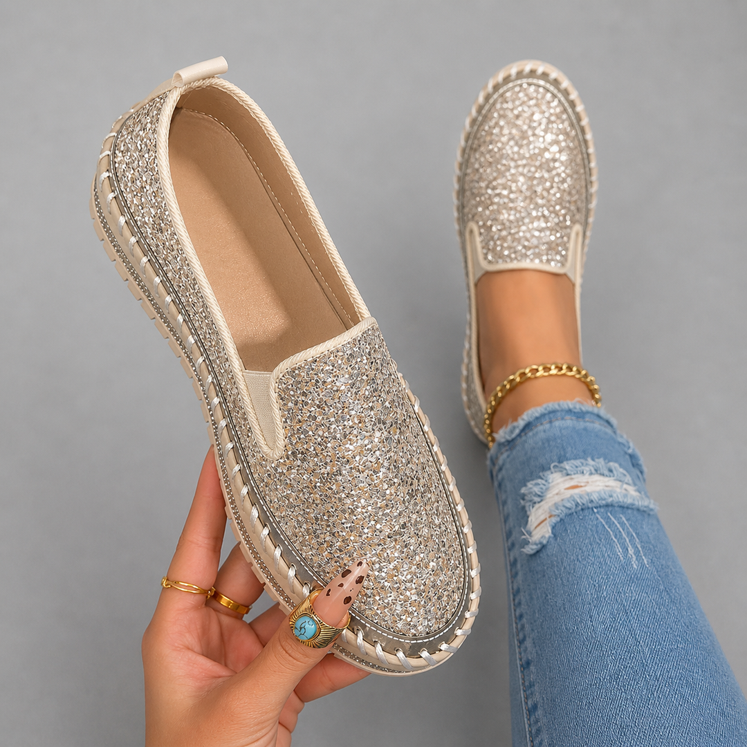 RUBEA™ - Fashionable Slip-On Glitter Loafers for Daily Wear