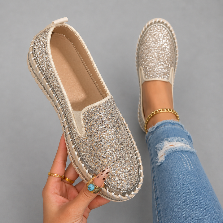 RUBEA™ - Fashionable Slip-On Glitter Loafers for Daily Wear