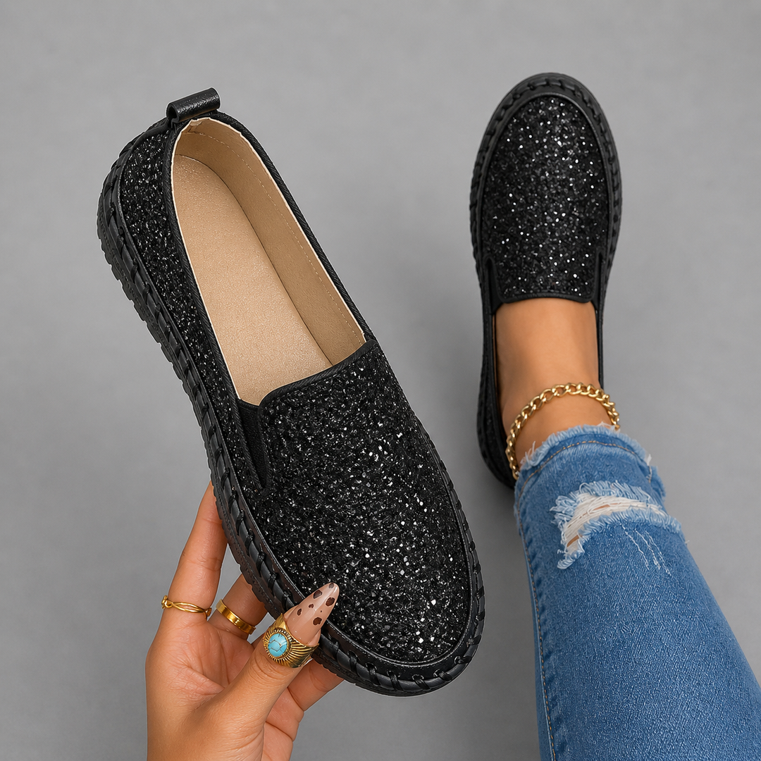 RUBEA™ - Fashionable Slip-On Glitter Loafers for Daily Wear