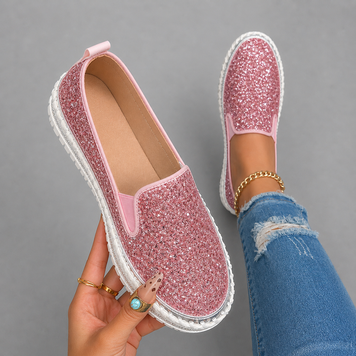 RUBEA™ - Fashionable Slip-On Glitter Loafers for Daily Wear