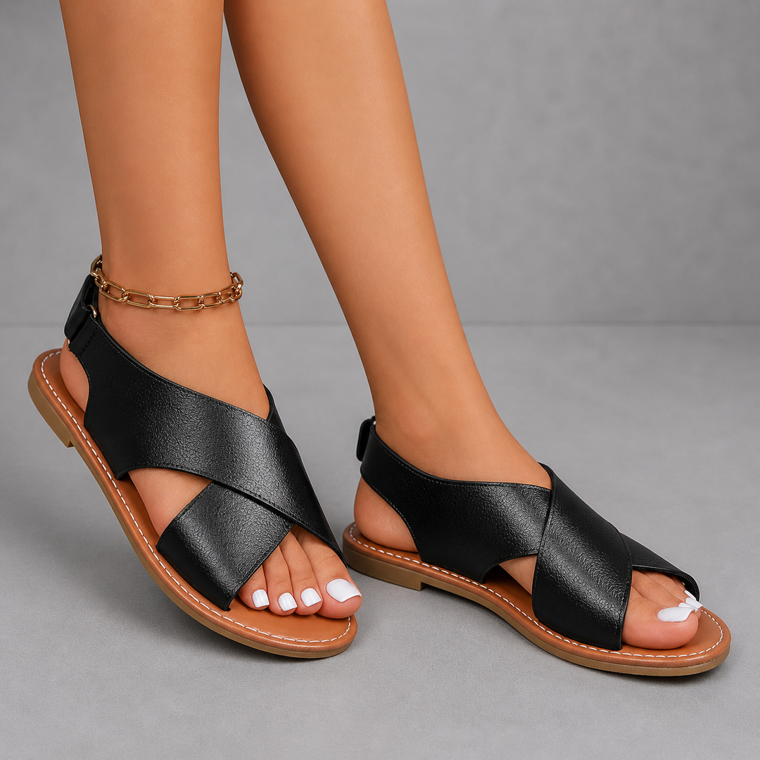 TANYA™ – Sleek Criss-Cross Flat Sandals