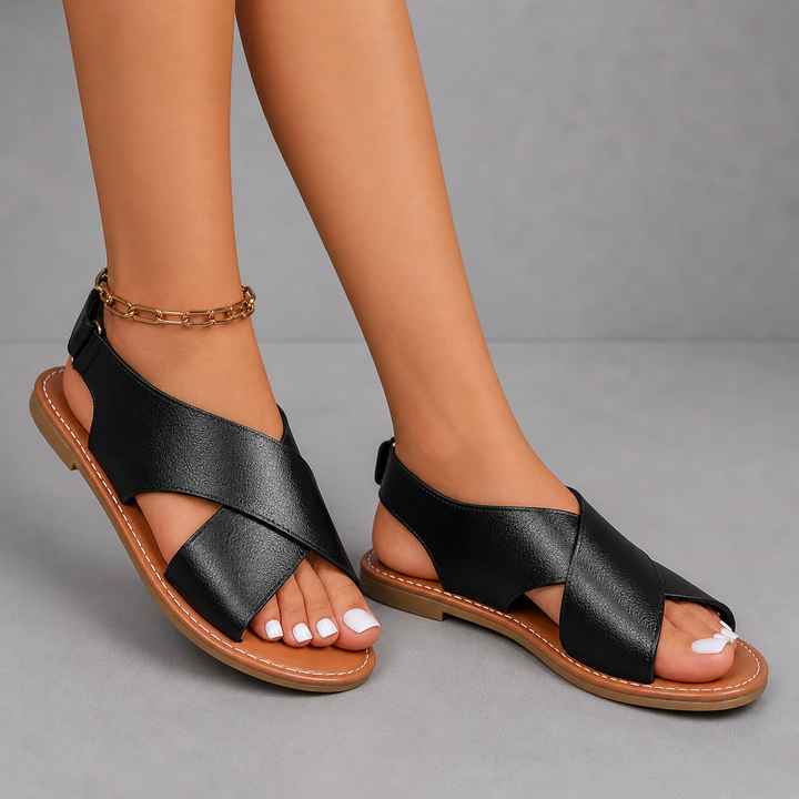 TANYA™ – Sleek Criss-Cross Flat Sandals