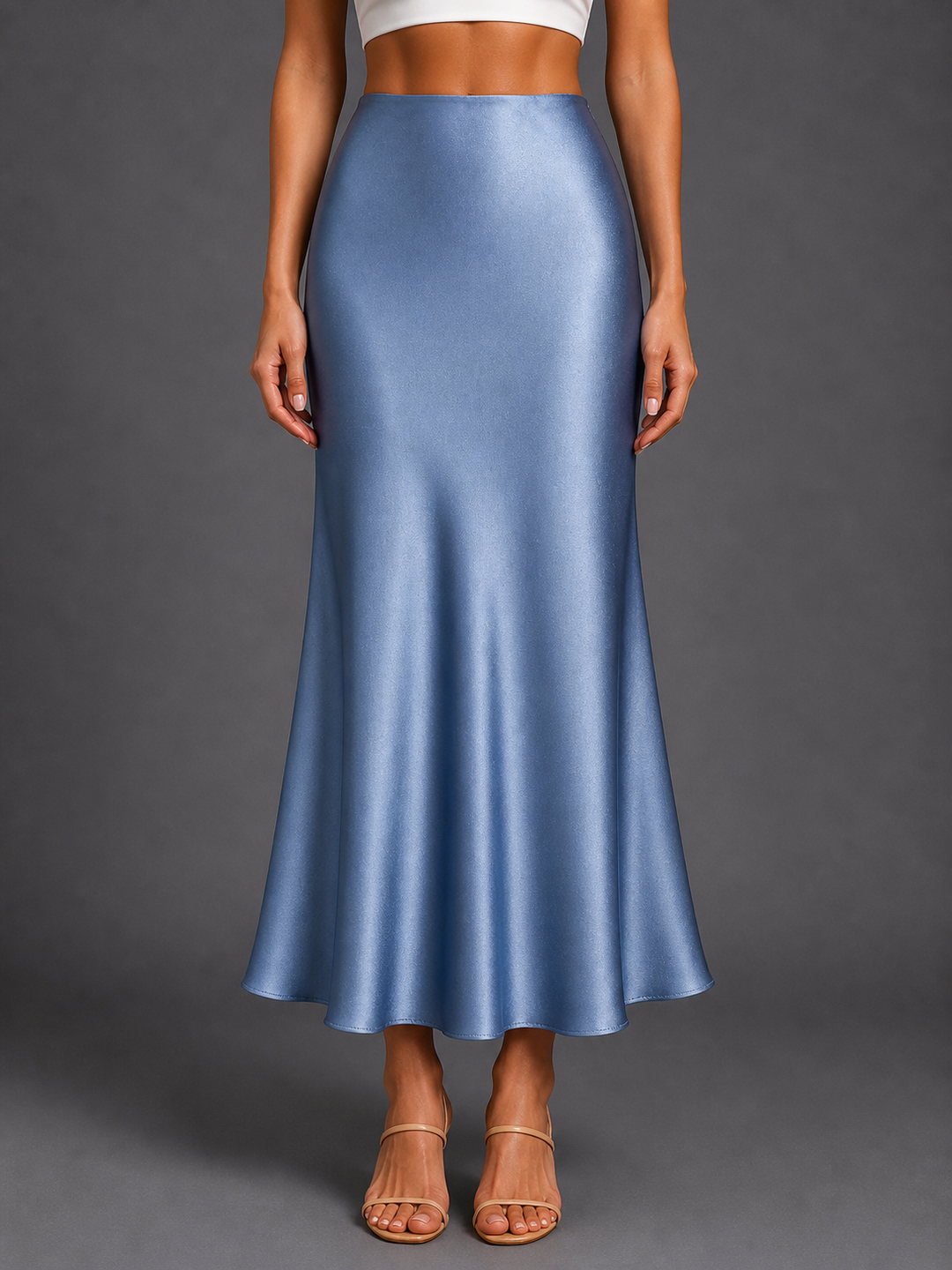 KEITH™ - Elegant High Waist Side Slit Midi Skirt