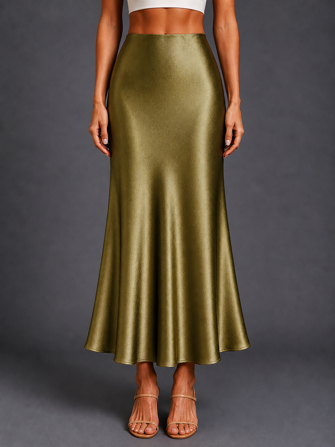 KEITH™ - Elegant High Waist Side Slit Midi Skirt