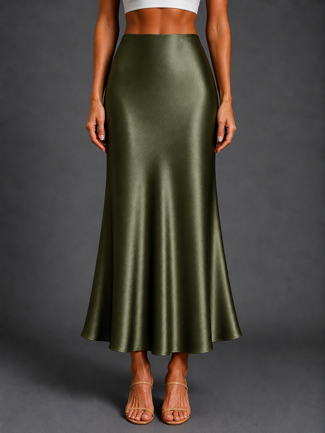 KEITH™ - Elegant High Waist Side Slit Midi Skirt