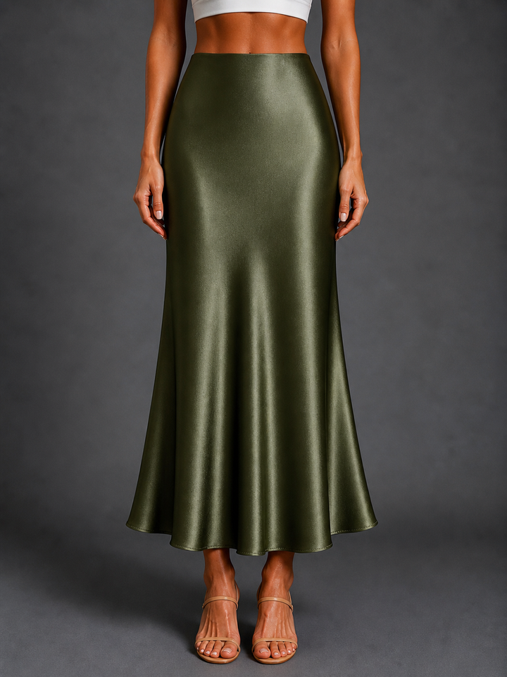 KEITH™ - Elegant High Waist Side Slit Midi Skirt