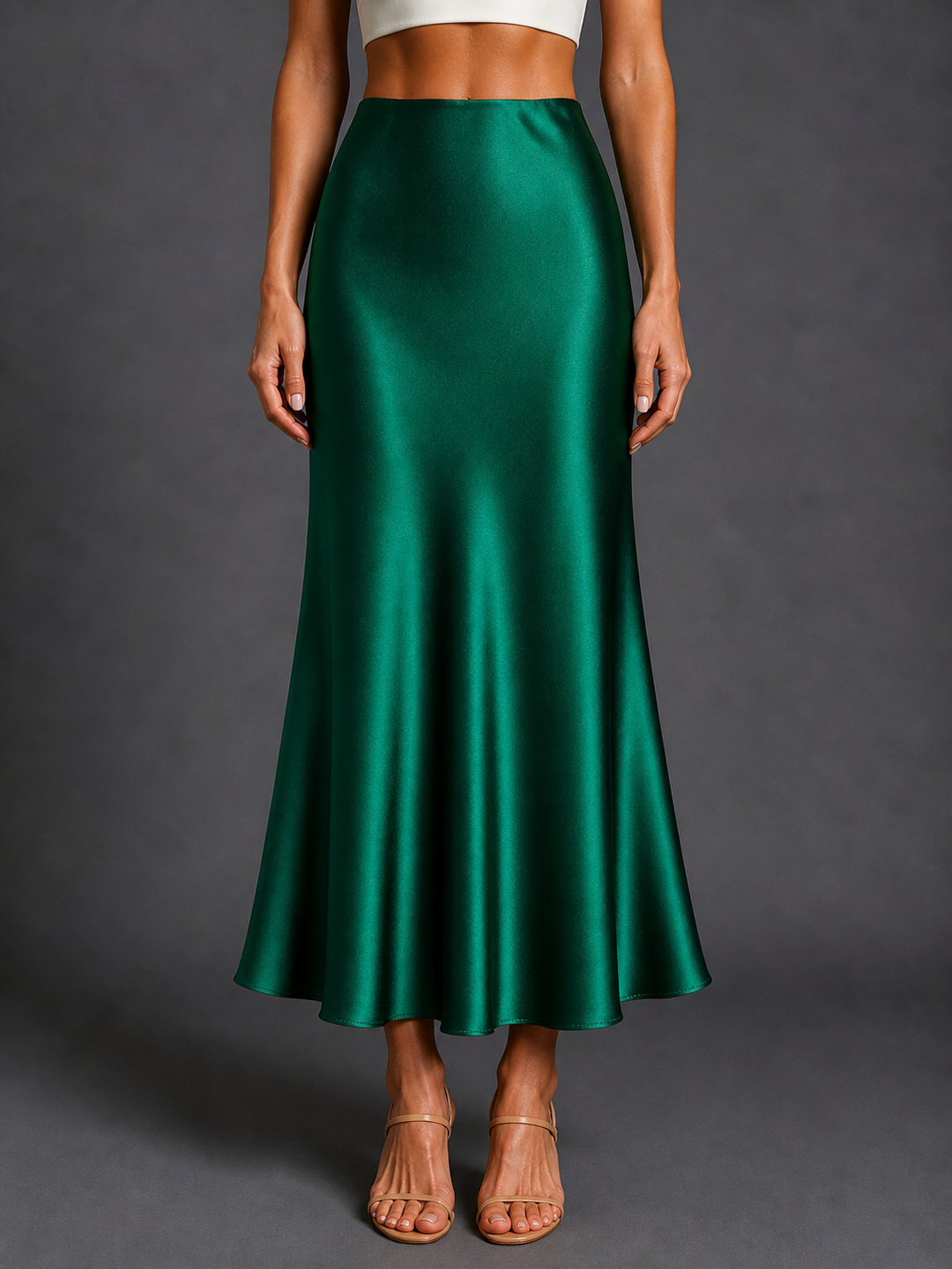 KEITH™ - Elegant High Waist Side Slit Midi Skirt