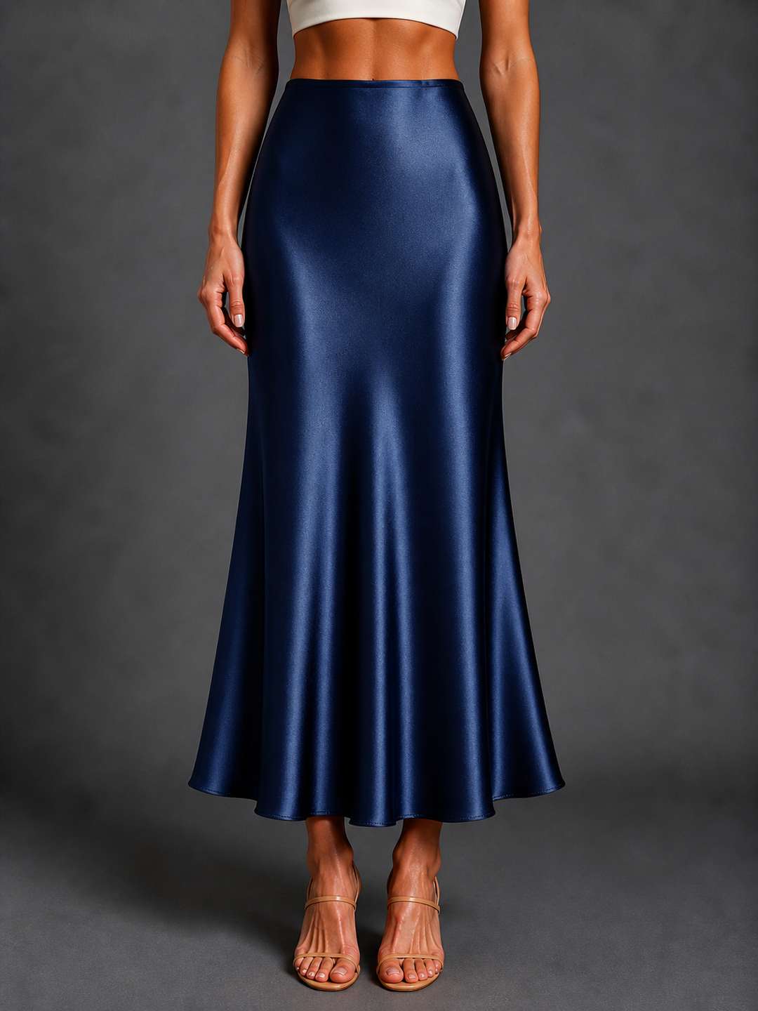 KEITH™ - Elegant High Waist Side Slit Midi Skirt