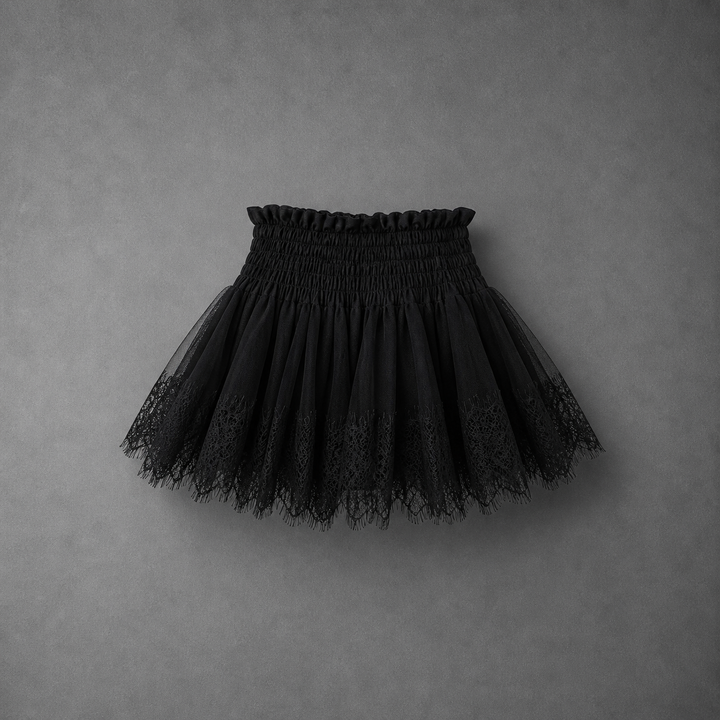 VINA™ - Low Waist Lace Mini Skirt with Pleated A-Line Wear