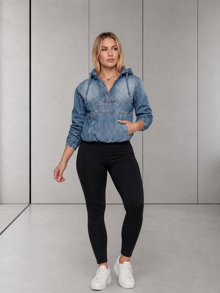 LINDA™ – Casual Half Zip Hoodie Pullover