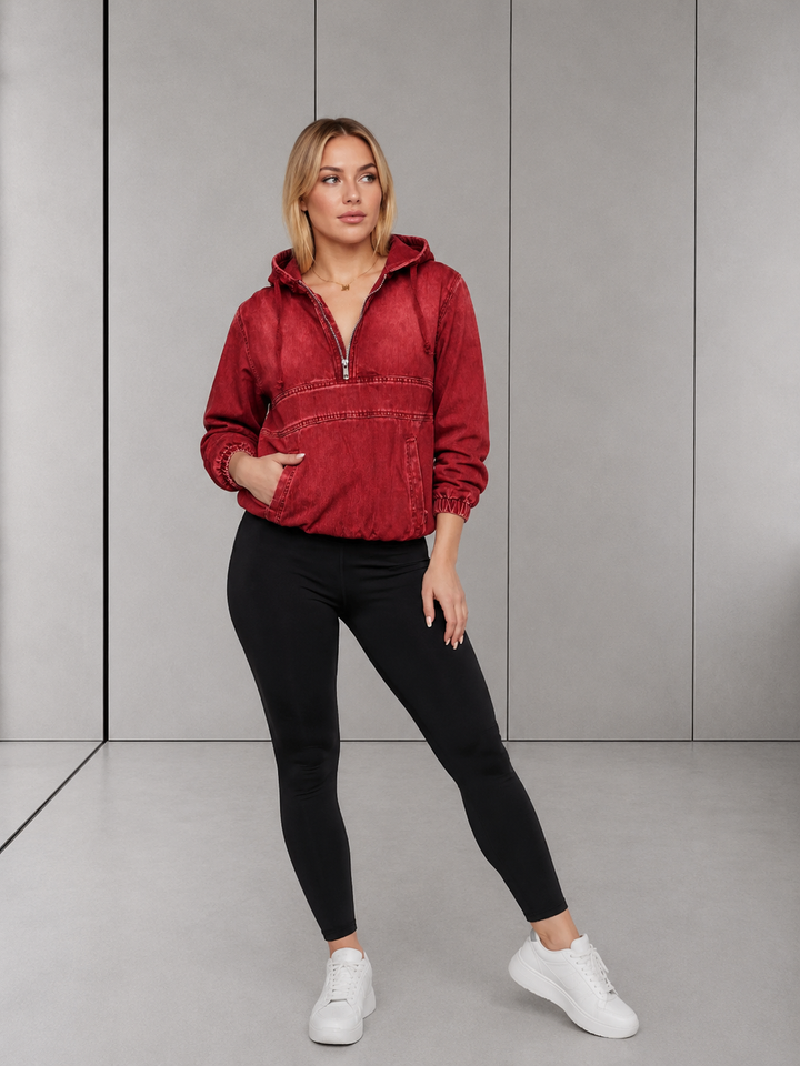 LINDA™ – Casual Half Zip Hoodie Pullover