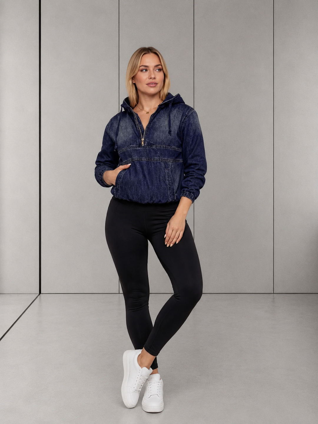LINDA™ – Casual Half Zip Hoodie Pullover