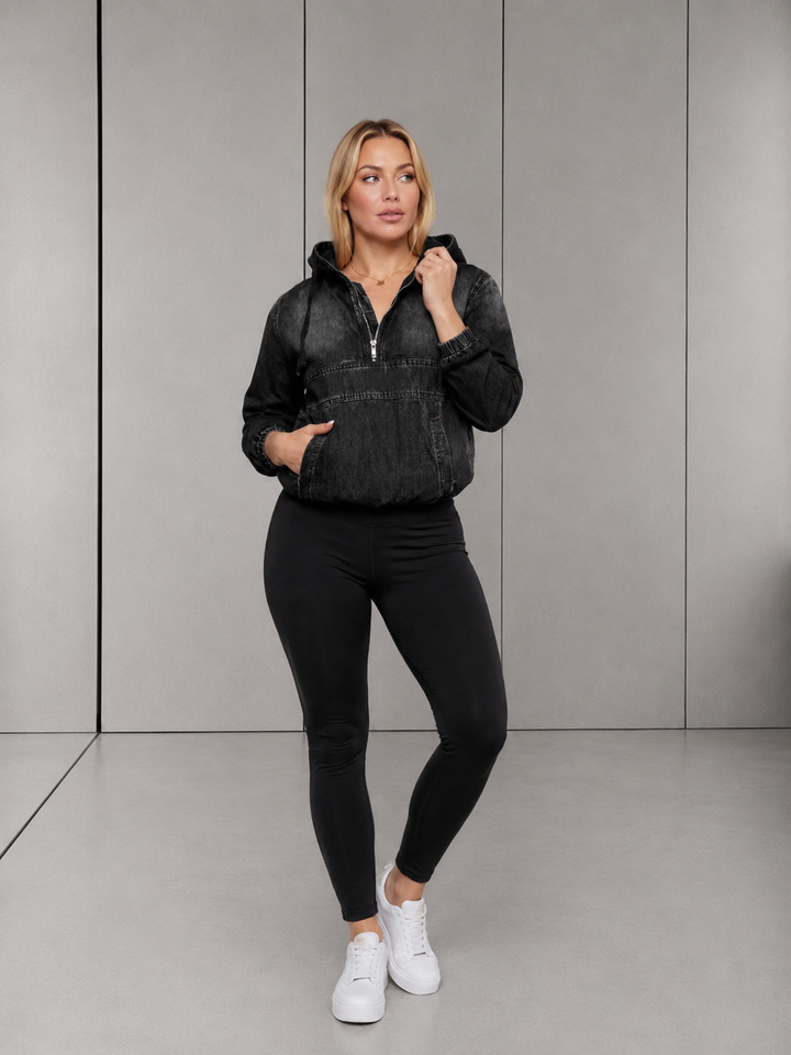 LINDA™ – Casual Half Zip Hoodie Pullover