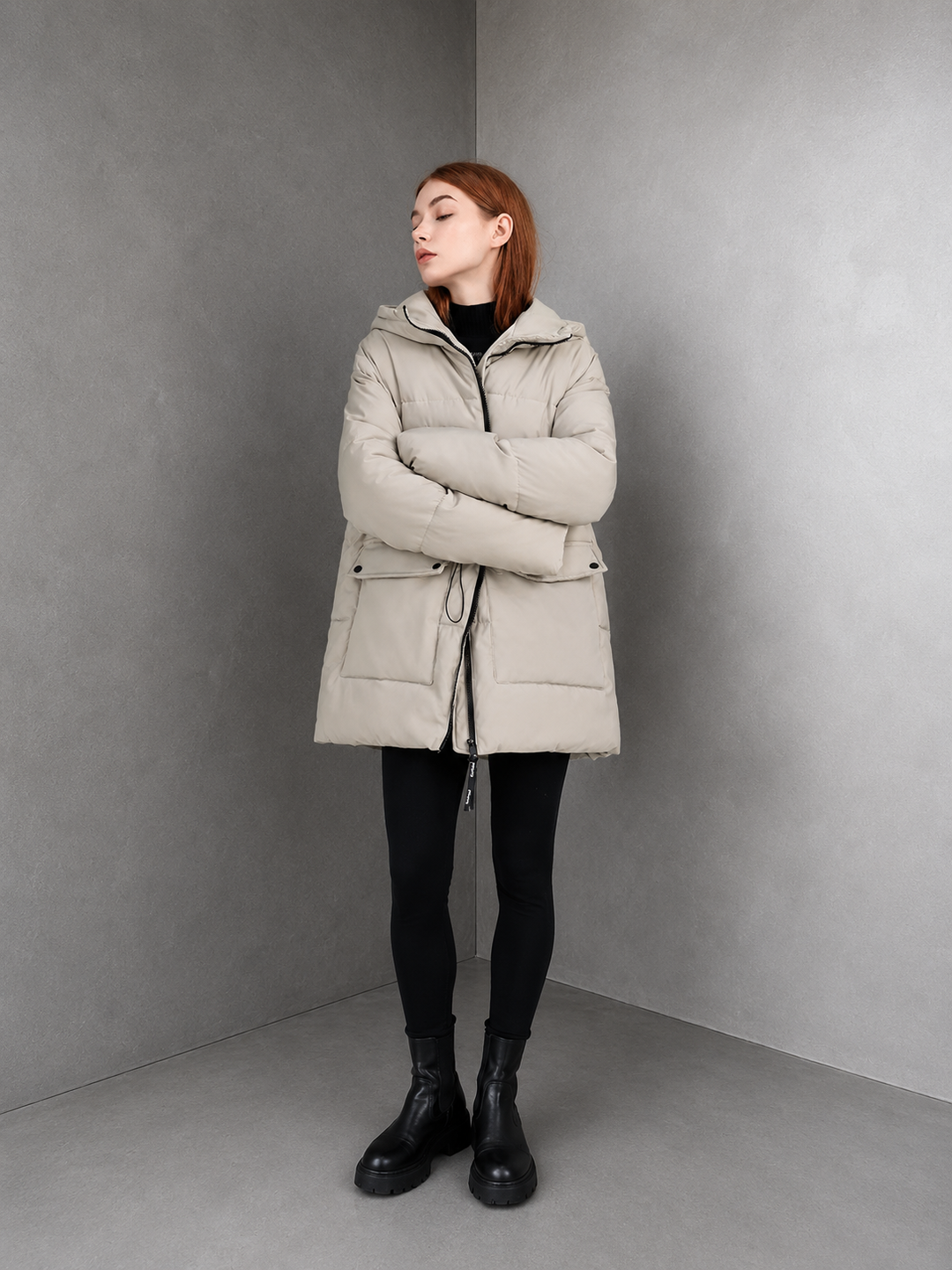 GWYNETH™ - Comfy Zip-Up Hooded Puffer Jacket