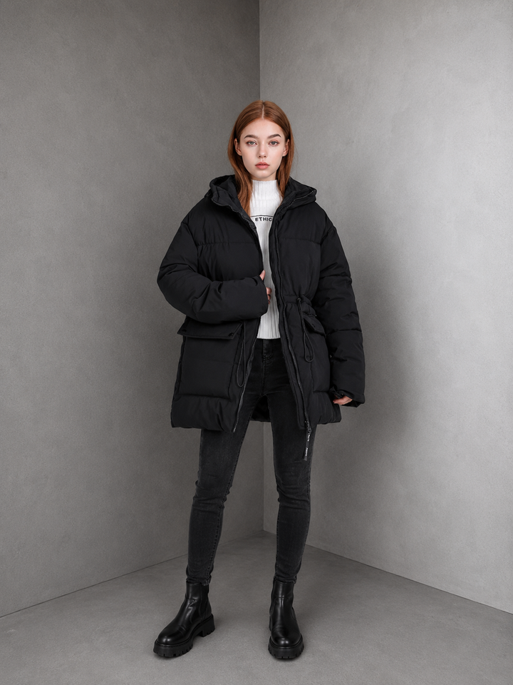 GWYNETH™ - Comfy Zip-Up Hooded Puffer Jacket