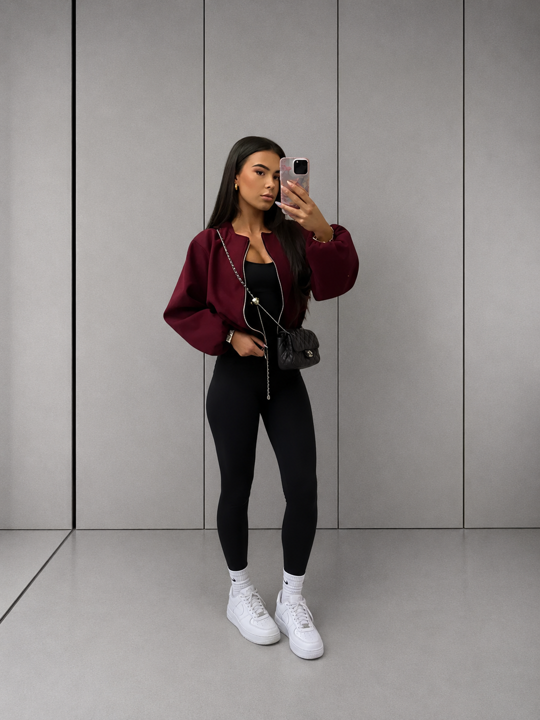 DHANE™ - Chic Long Sleeve Zipper Crop Top Jacket
