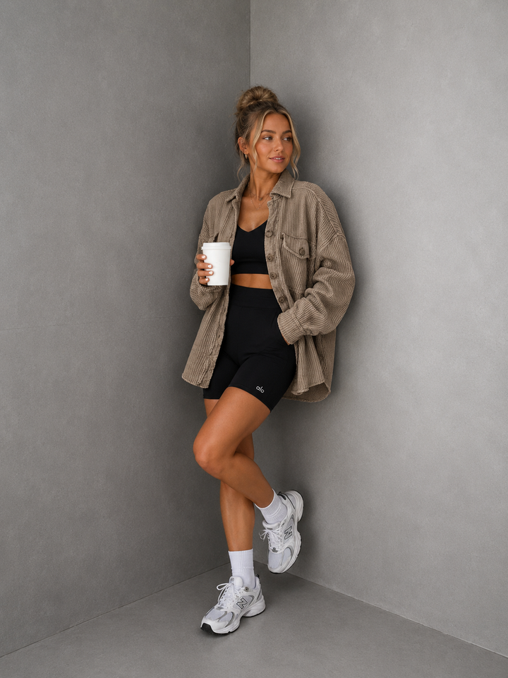 FAYE™ - Cozy Loose Fit Batwing Sleeve Button Down Jacket