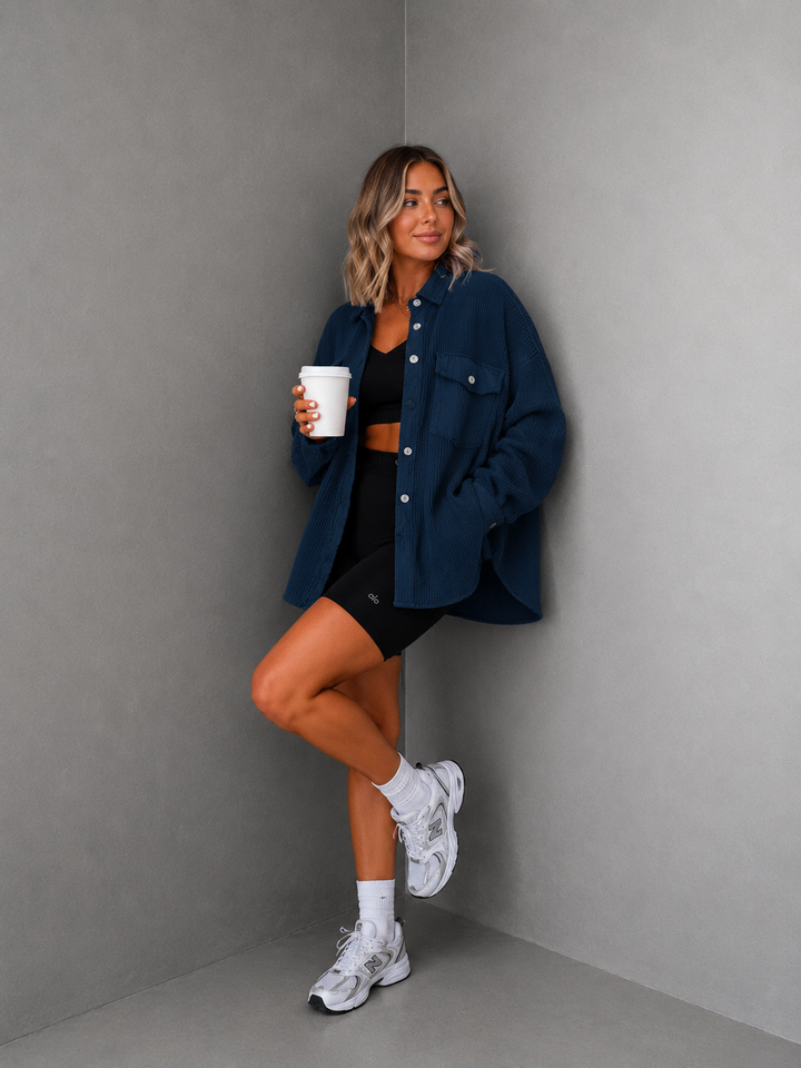 FAYE™ - Cozy Loose Fit Batwing Sleeve Button Down Jacket