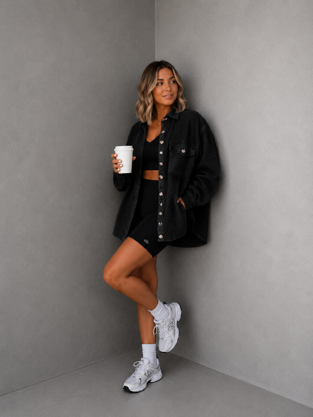 FAYE™ - Cozy Loose Fit Batwing Sleeve Button Down Jacket