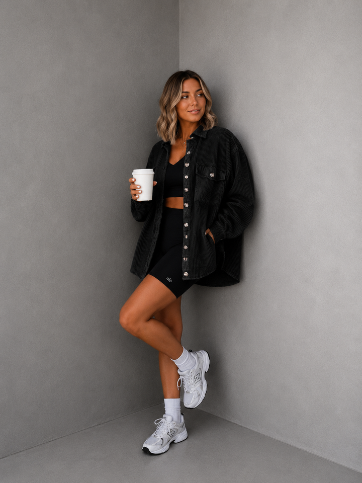 FAYE™ - Cozy Loose Fit Batwing Sleeve Button Down Jacket