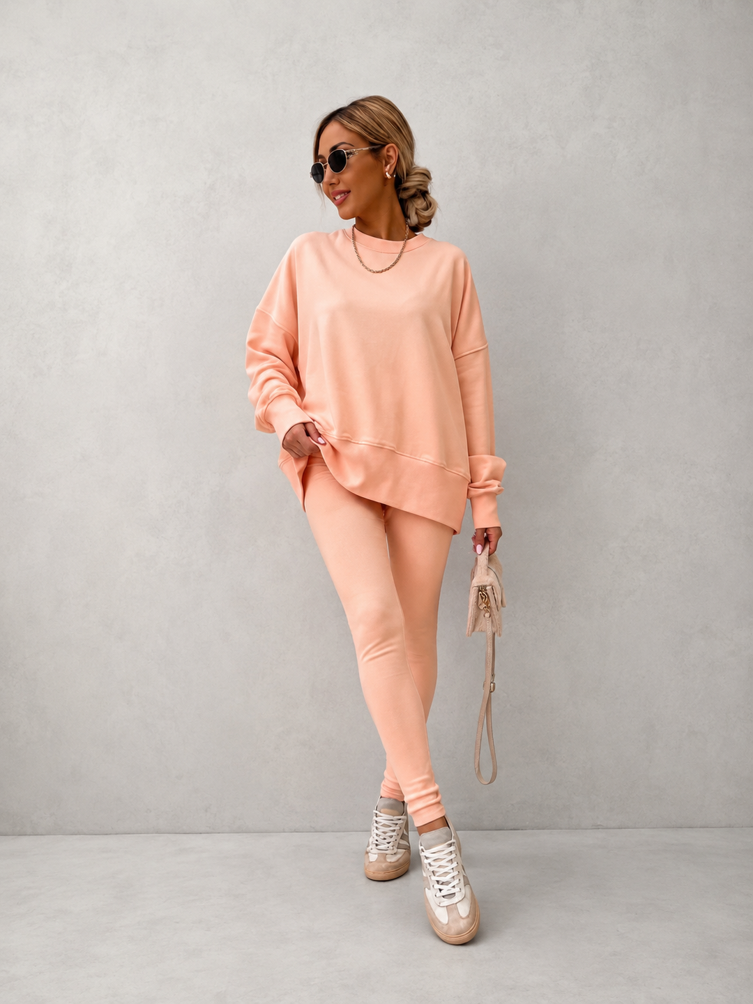 YACHI - Casual Long Sleeve Sweatshirt and Pants Set