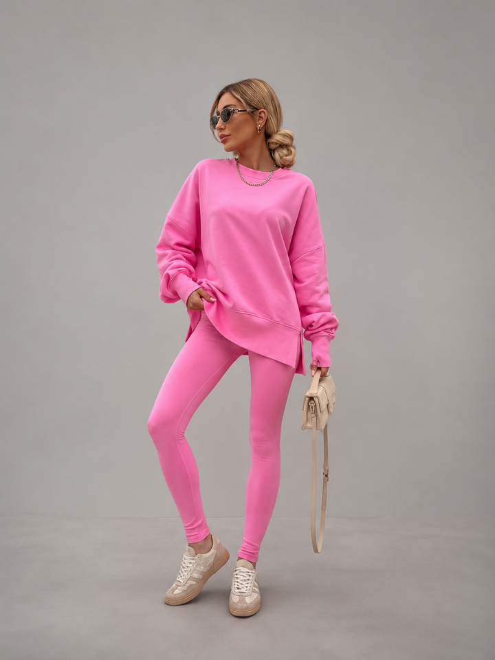 YACHI - Casual Long Sleeve Sweatshirt and Pants Set