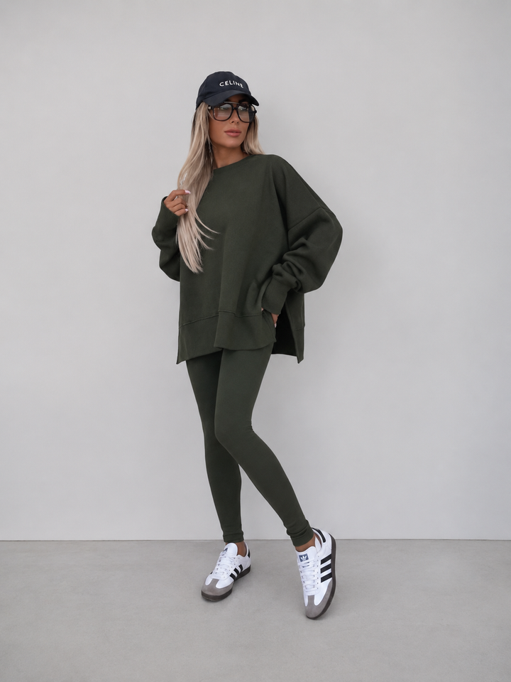 YACHI - Casual Long Sleeve Sweatshirt and Pants Set
