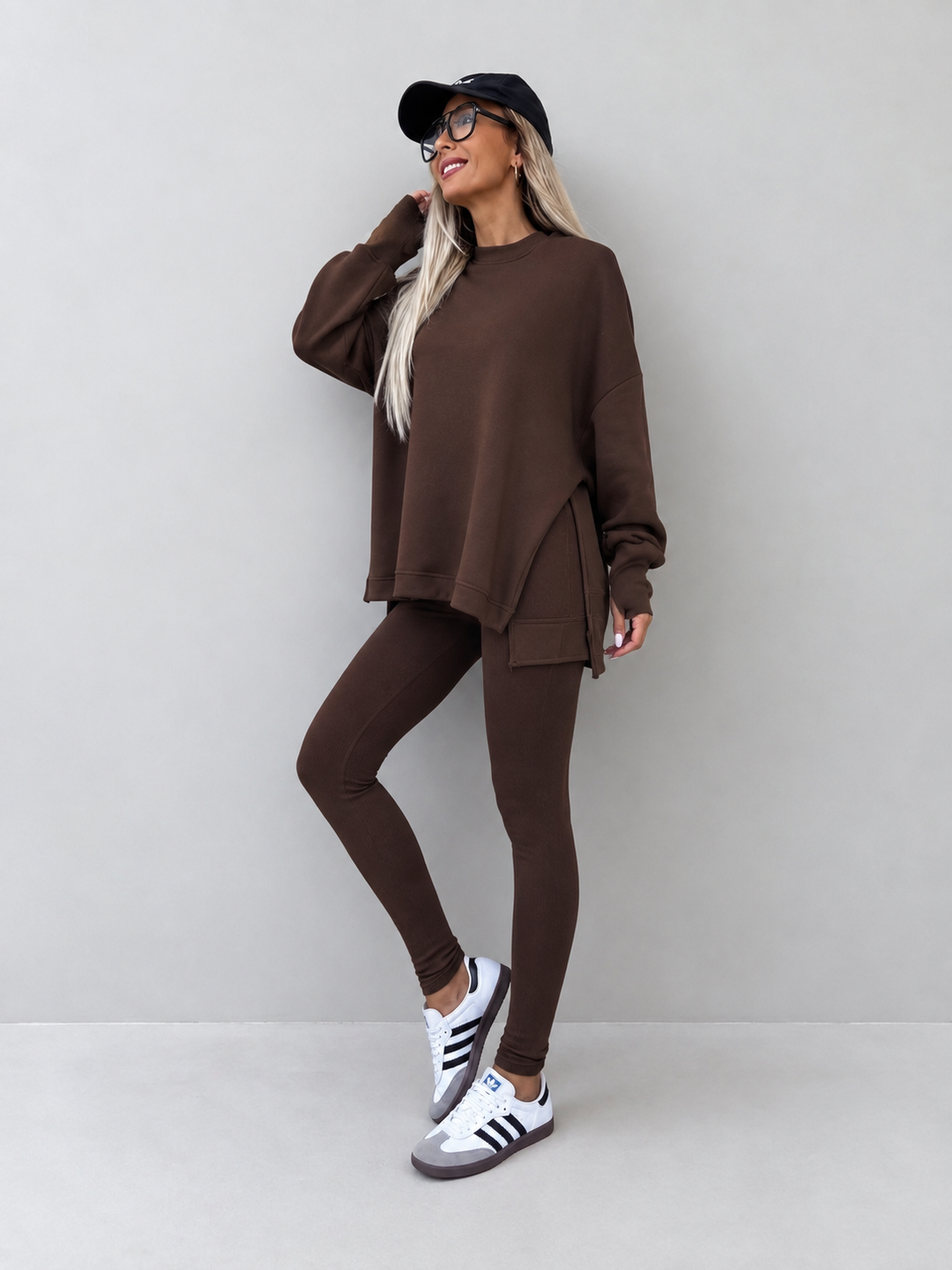 YACHI - Casual Long Sleeve Sweatshirt and Pants Set