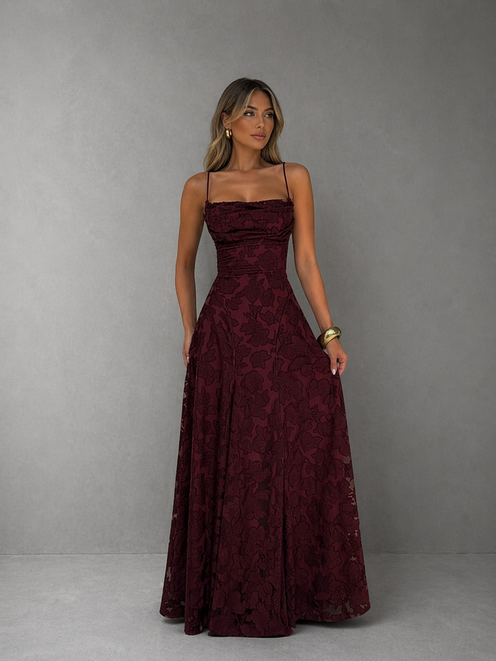 MABEL™ - Sexy Backless Lace Pattern Long Dress for Events