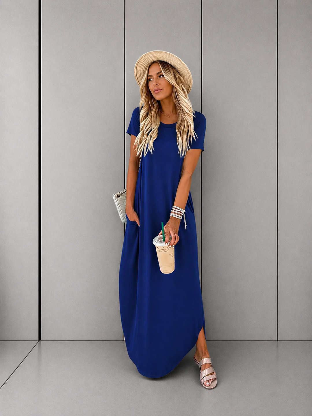 MAGESSA™ – Everyday Relaxed Fit Round Neck Maxi Dress