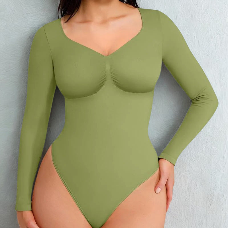 SONYA™ - Seamless Shaping Long Sleeve Thong Bodysuit for Comfort