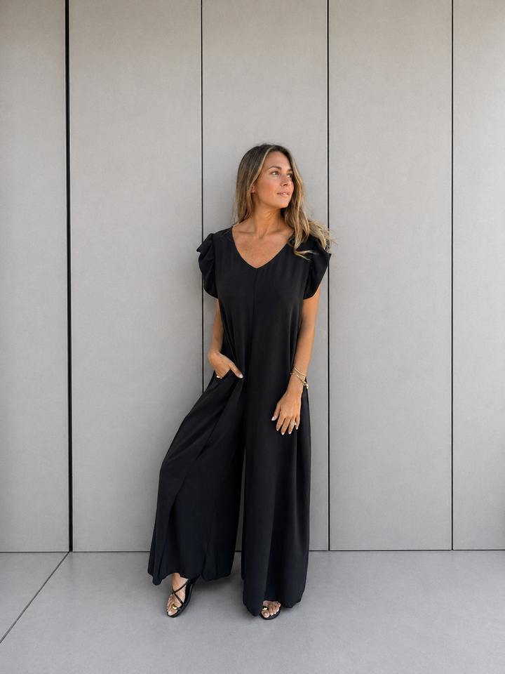 CASSANDRA™ - Trendy V-Neck Jumpsuit