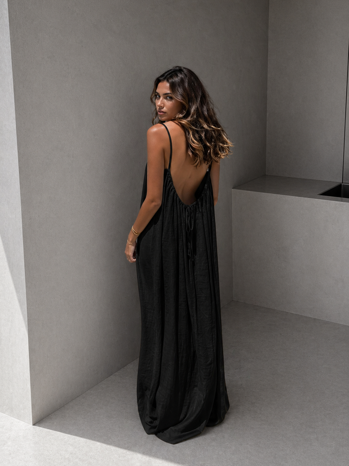 NORALYN™ - Simple Solid Backless Cami Dress for Beach