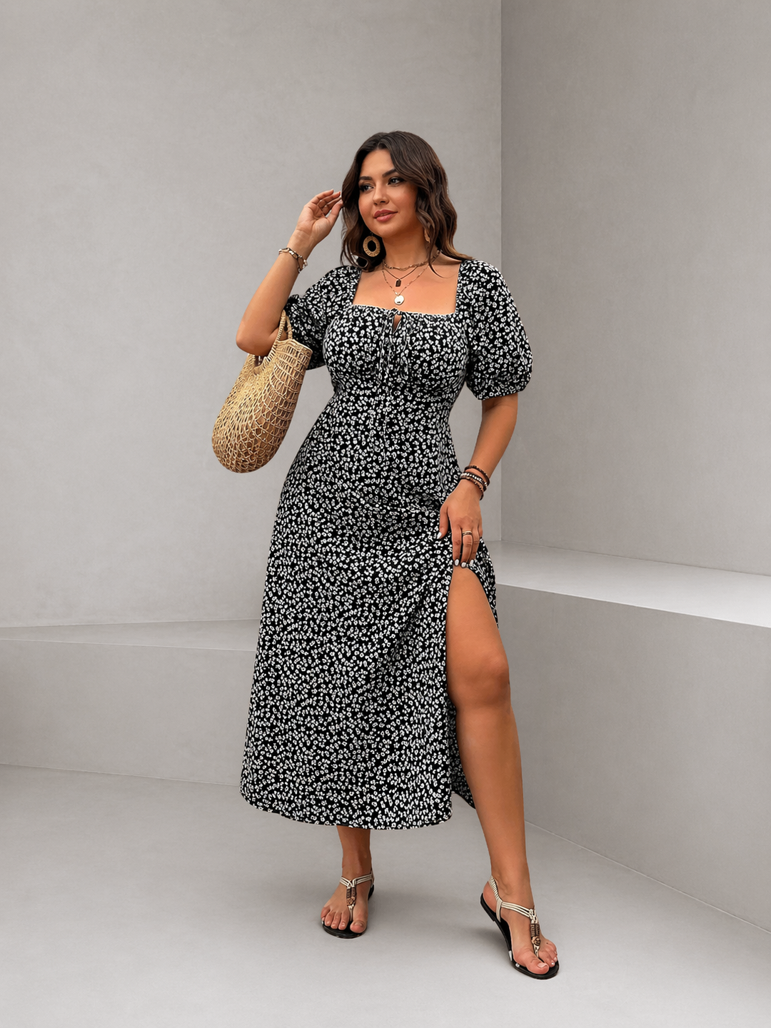 CLAIRE™ - Elegant Floral Maxi Dress