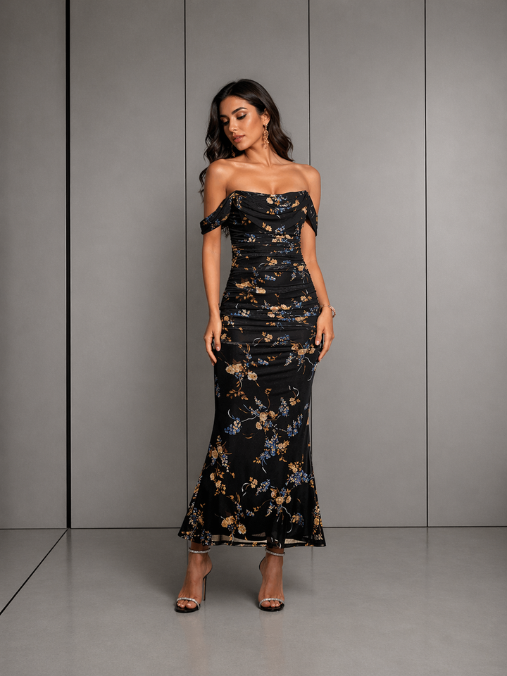PRIMROSE™ – Stylish One-Shoulder Corset Mesh Dress