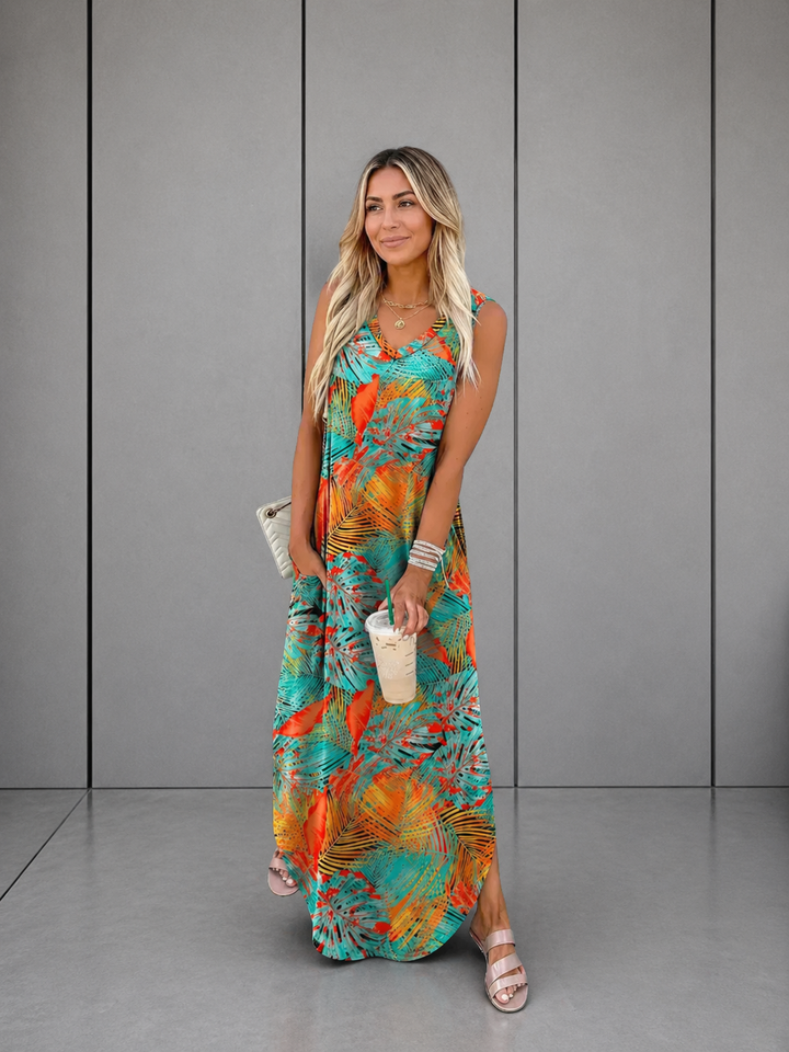 SOLANGE™ – Breezy Floral Pocket Maxi Dress