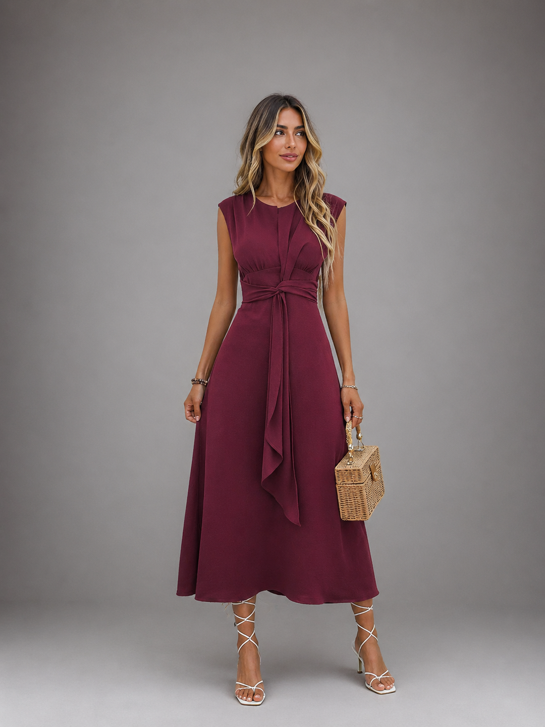 MIYA™ - Stylish Waist-Tie Long Sleeveless Dress