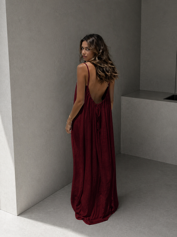 NORALYN™ - Simple Solid Backless Cami Dress for Beach