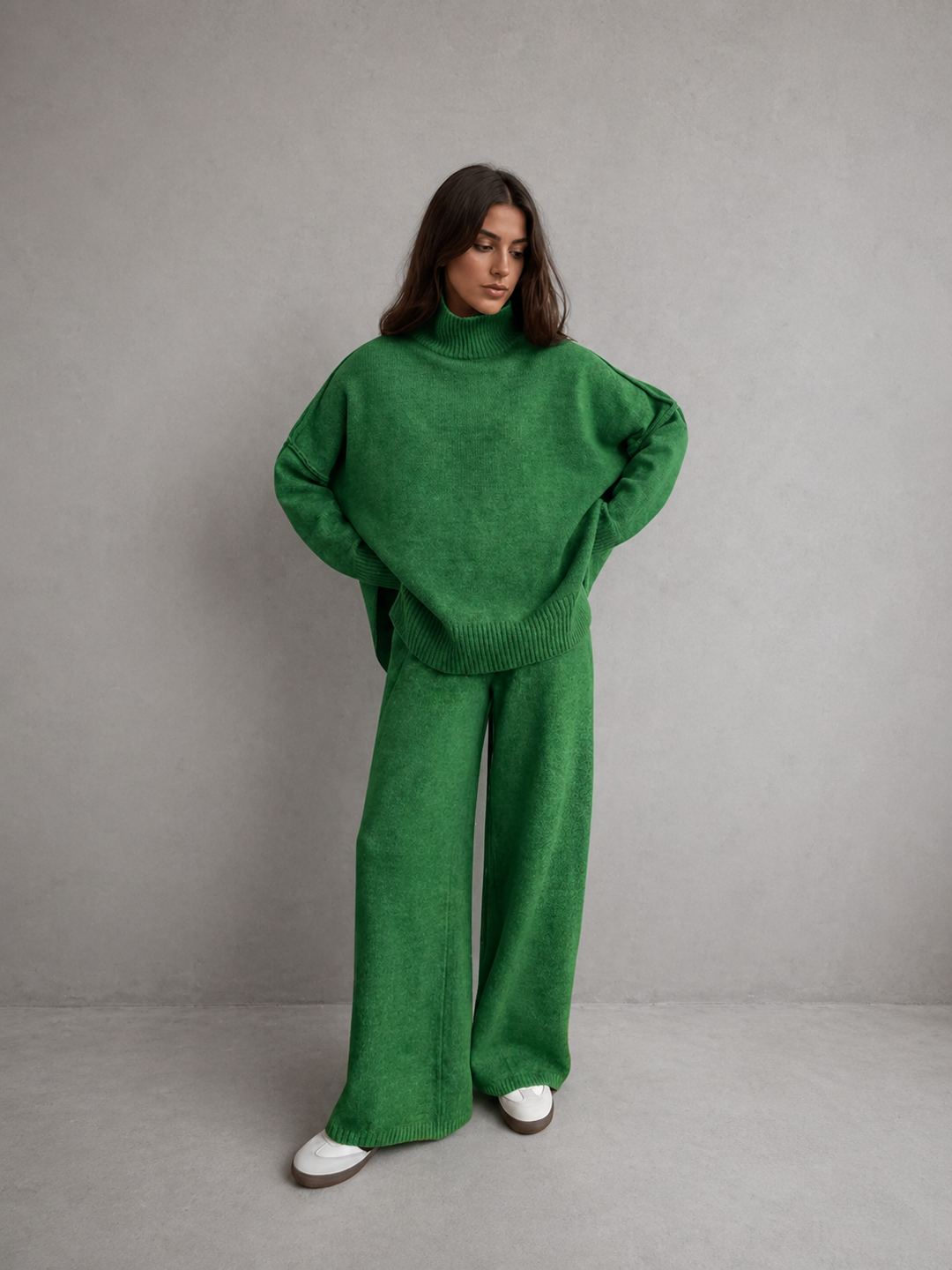 BEATRIX™ – Turtleneck Sweater & Wide Leg Pants Two-Piece Set