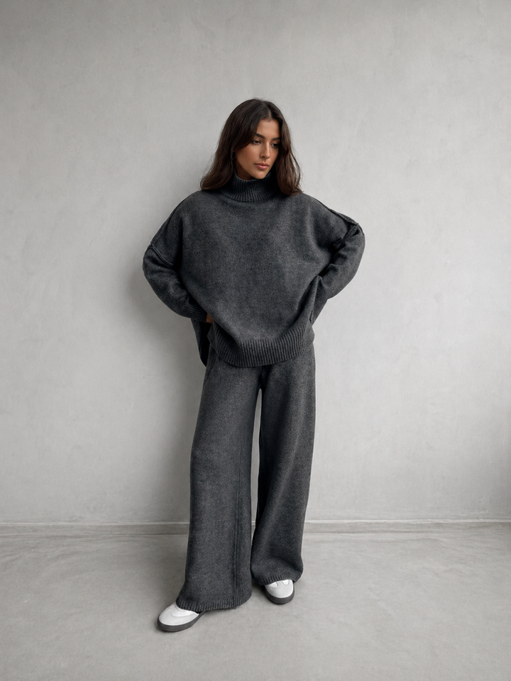BEATRIX™ – Turtleneck Sweater & Wide Leg Pants Two-Piece Set
