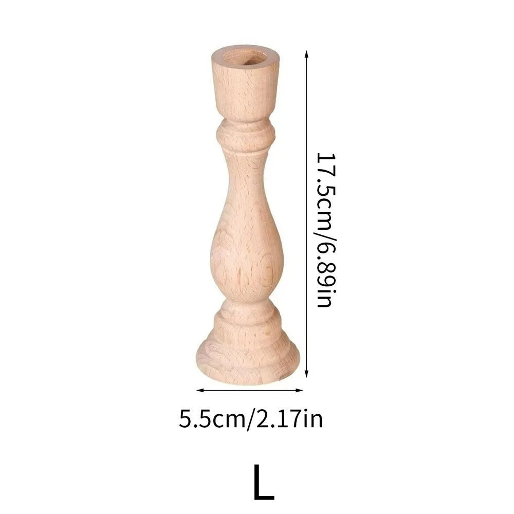Oak & Ivory Candlestick Set