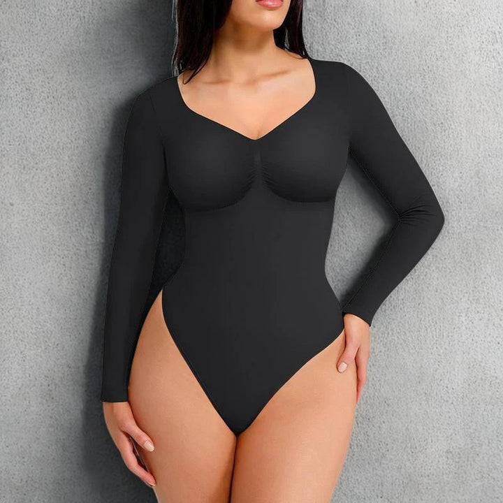 SONYA™ - Seamless Shaping Long Sleeve Thong Bodysuit for Comfort