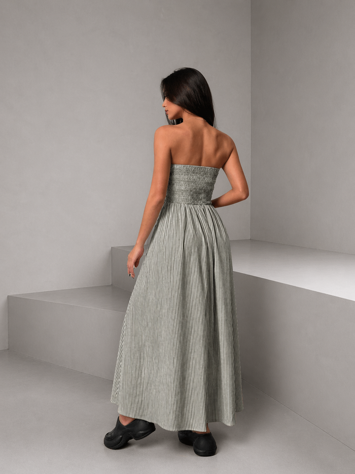 TRELLY™ – Classic Striped Summer Tube Maxi Dress
