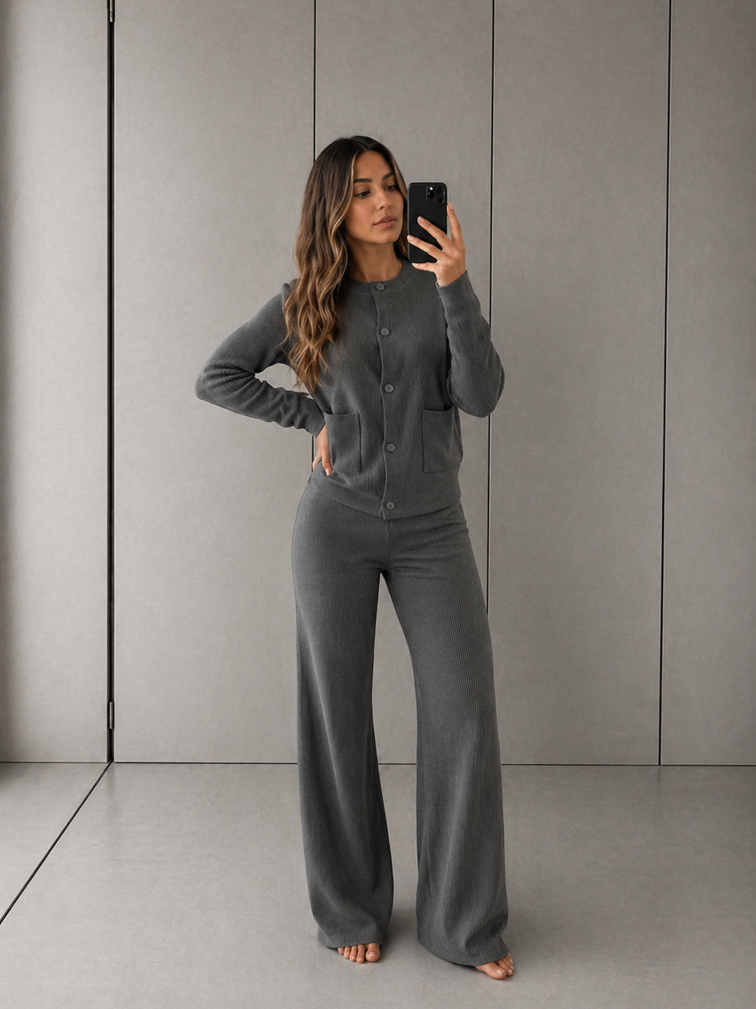 LUCIA™ - Cozy Knit Sweater & Wide Leg Two-Piece Set
