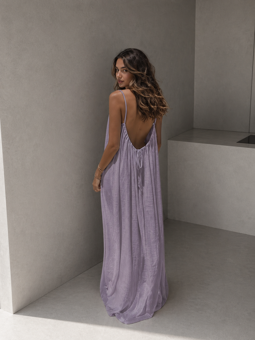 NORALYN™ - Simple Solid Backless Cami Dress for Beach
