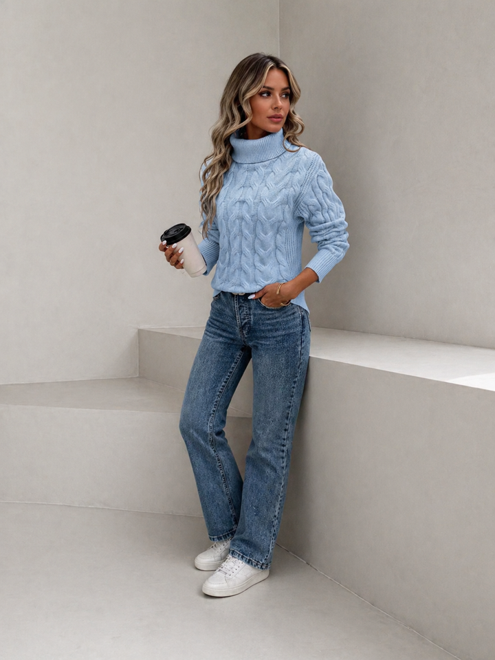 MAIKA™ - Cable Knit Turtleneck Sweater