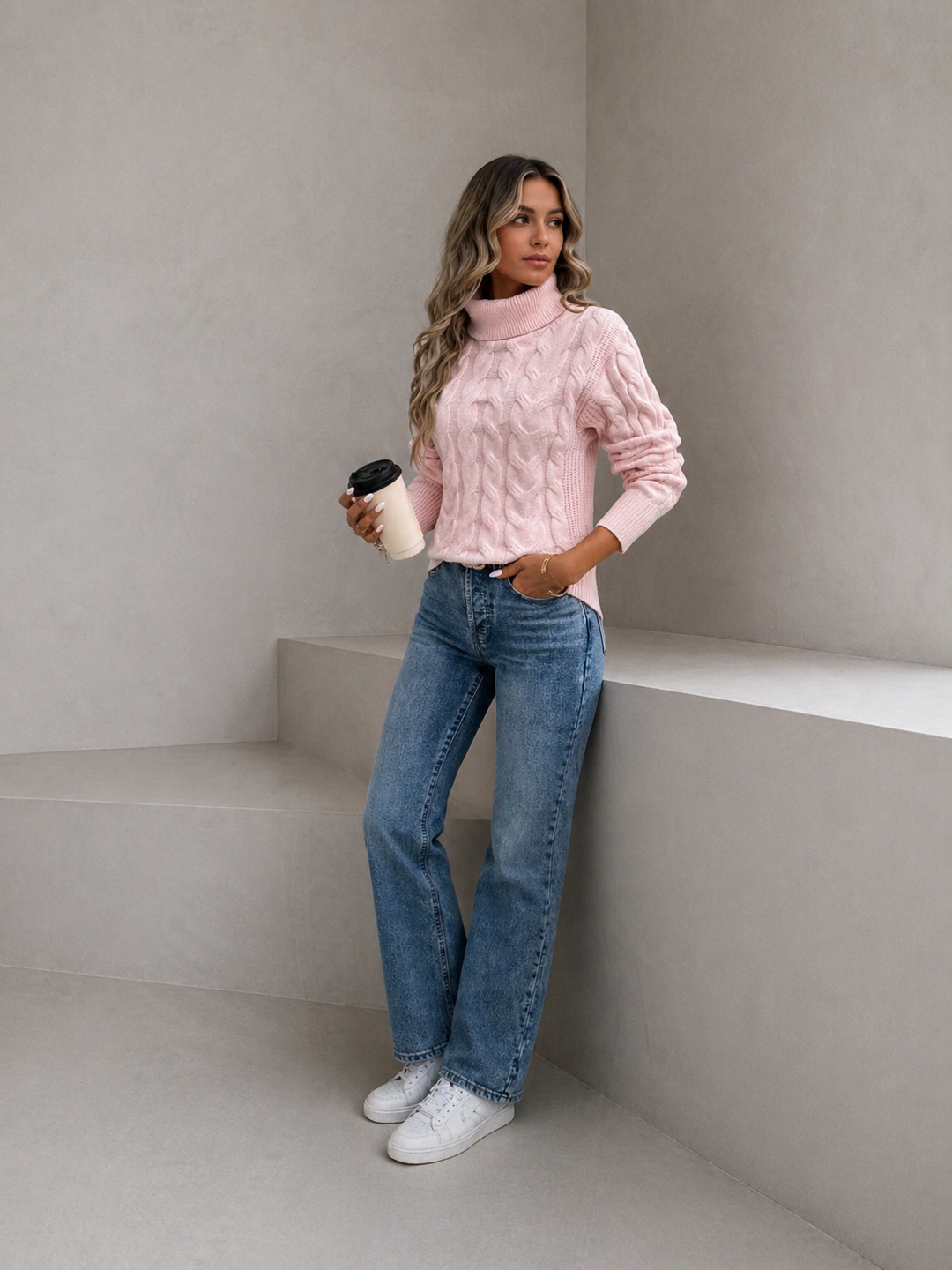 MAIKA™ - Cable Knit Turtleneck Sweater